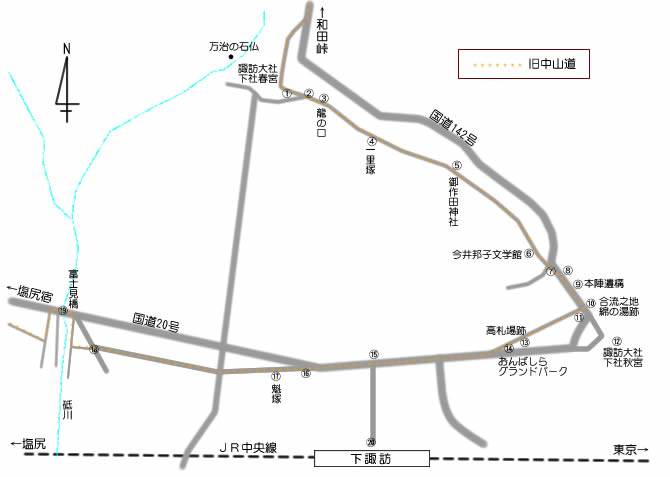 下諏訪宿地図